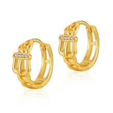 Vintage Style Fashion Copper Zircon Clip-On Chain Earrings Jewelry Collection