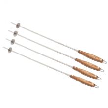 BBQ Skewer Metal Meat Skewer With Wooden Handle