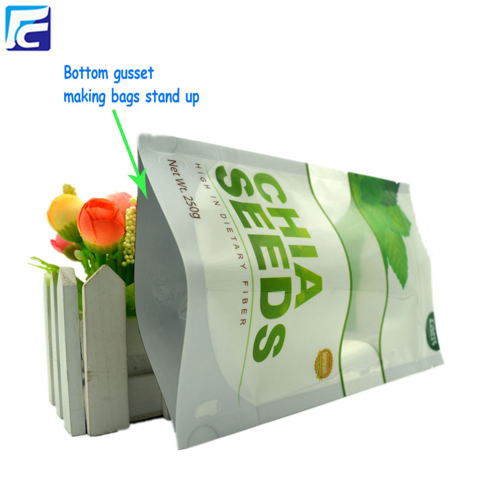 Foil chia seed packaging bags with clear window