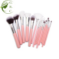 Pink Round Cosmetics Makeup Bruhes Set