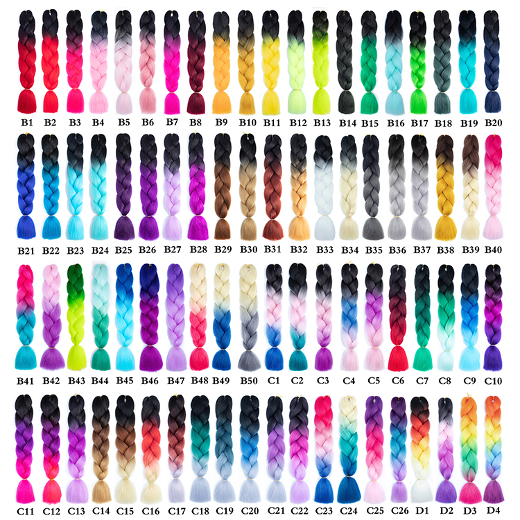 24inch 100grams ombre color jumbo braiding hair extensions crochet twist synthetic jumbo braid hair