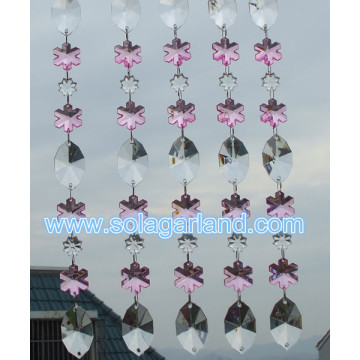 28MM Pink Snowflake Acrylic Crystal Beaded Garland Party Supplier