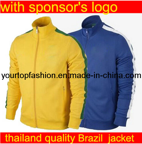 Brasil Jacket 2013 Men's Brazil Soccer Jackets Ports Training Sportswear Man Football Sports Jacket Brazil Soccer Jerseys Coat