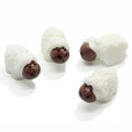 3D White Sheep Resin Bead Diy Art Supplies Cute Animal Cabochon Charms Making Jewellery Fairy Garden Accessories