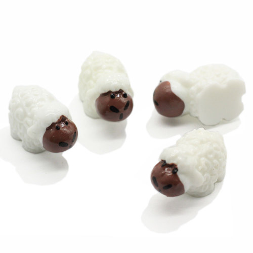 Perle di resina di pecora bianca 3D Forniture artistiche fai-da-te Animali carini Cabochon Charms Creazione di gioielli Ornamento Accessori da giardino fata