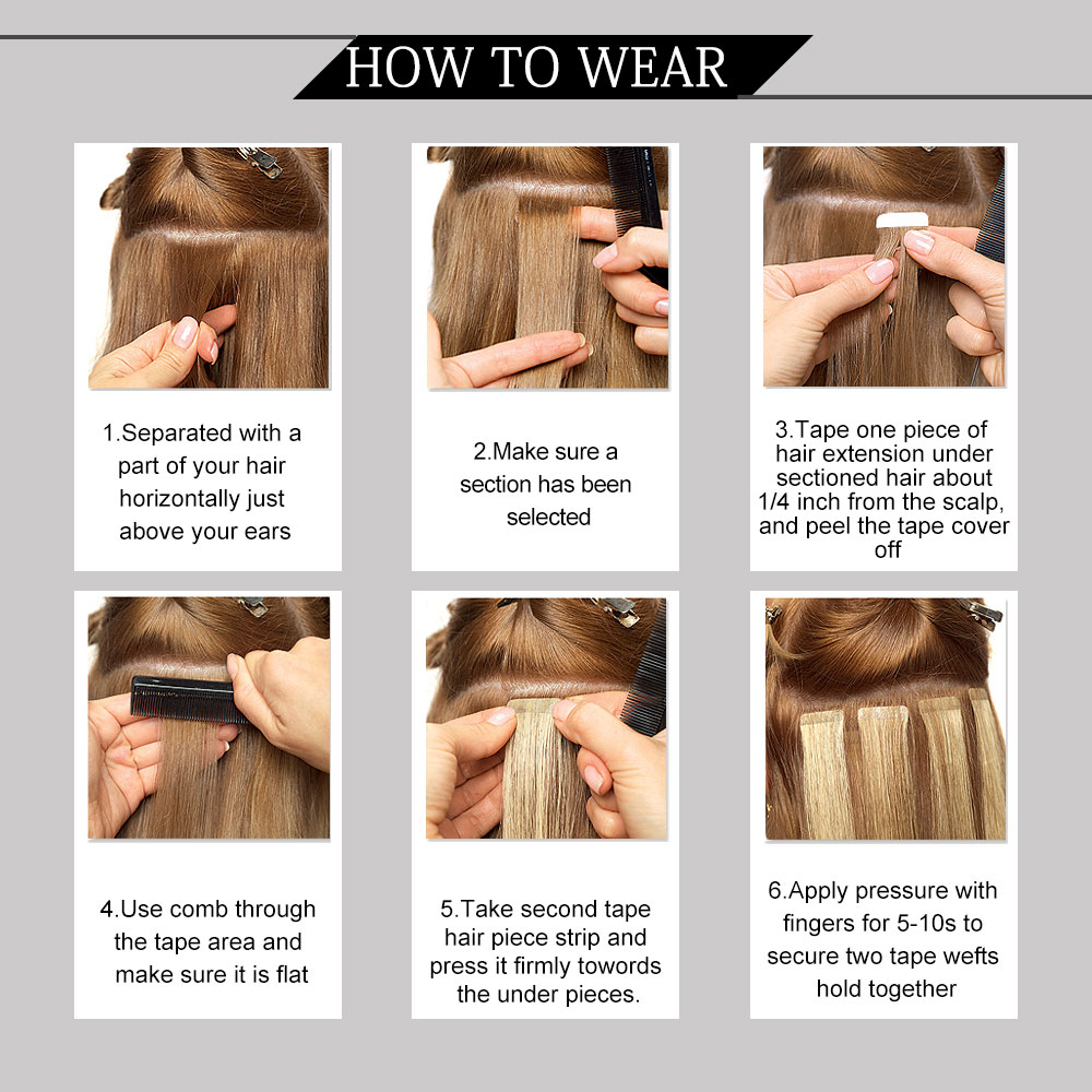 Brazilian Tape Extensions Human Hair Silky Straight 100% Virgin Hair Extensions Invisible 12''-30'' Human Remy Hair