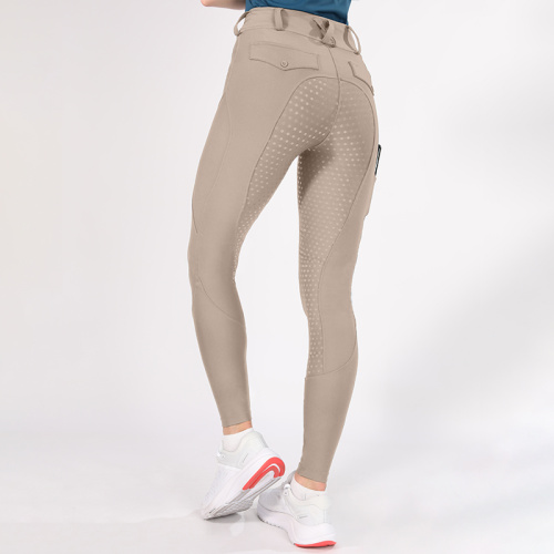 Women Breeches Full Silicone Equestrian Leggings With Pocket