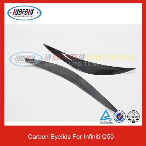 Q50 Eyebrows Carbon fiber Healight eyelid for Infiniti Q50 2014-2016