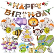 Jungle Safari Theme Happy Birthday Party Decorations
