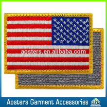 custom low piece flag velcro patches embroidered badges for clothing