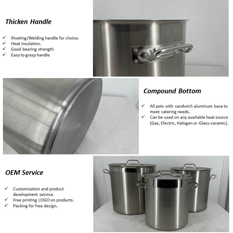 Stainless steel soup pot with high safety