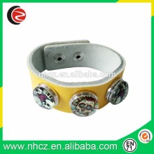 DIY personality button leather wristband