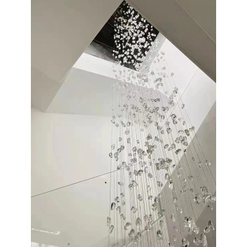 Вилла декор Хрустальный стеклянный каменная спиральная лестница люстра