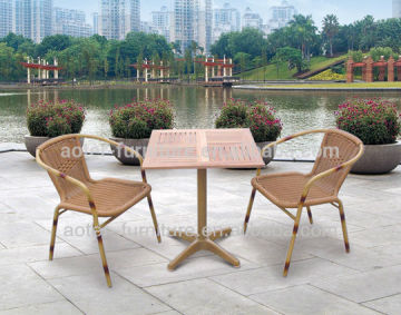 New design rattan modern dining table set