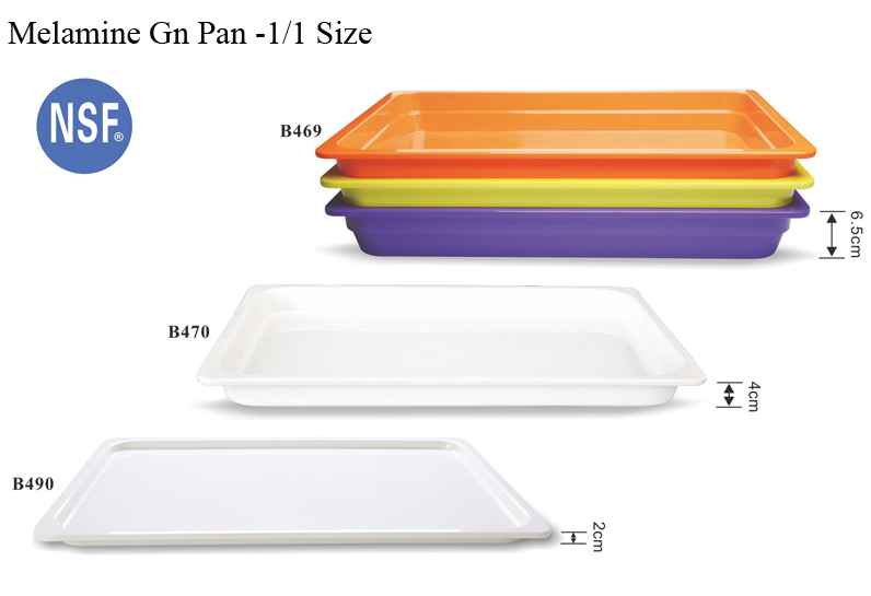 Melamine Food Tray 1/3 GN Plastic Rectangular Buffet Server Gastronorm Food Display Tray