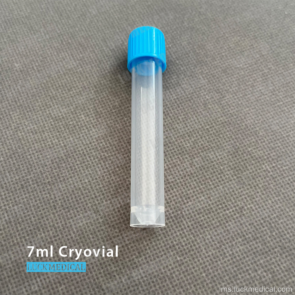 Cryovial 7ml yang berdiri sendiri dengan topi skru