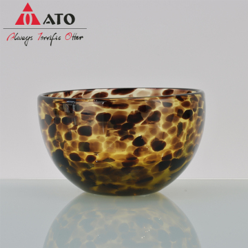 Kitchen Borosilicate Glass salad bowl Leopard glass bowl