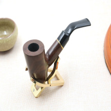 Cross-border selling classic black-brown handmade smoking pipe Flat mouth smoking pipe