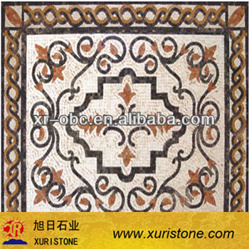 colored stone mosaic floor pattern