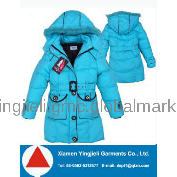 Child wadded jacket slim waist down coat