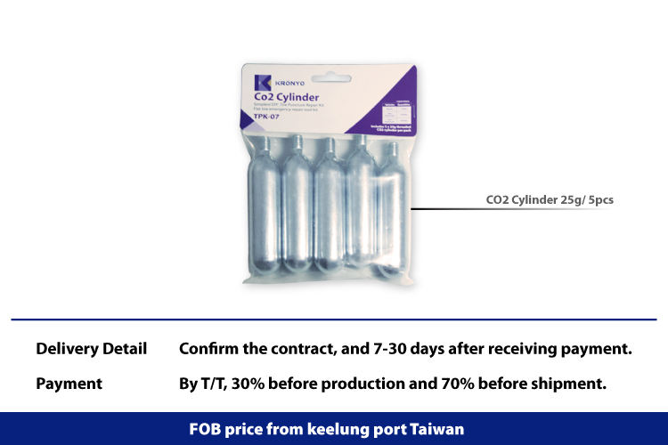 CO2 Silinder 25g untuk inflasi tayar kereta