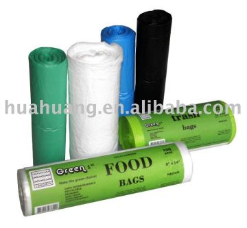 LDPE plastic garbage bags on roll