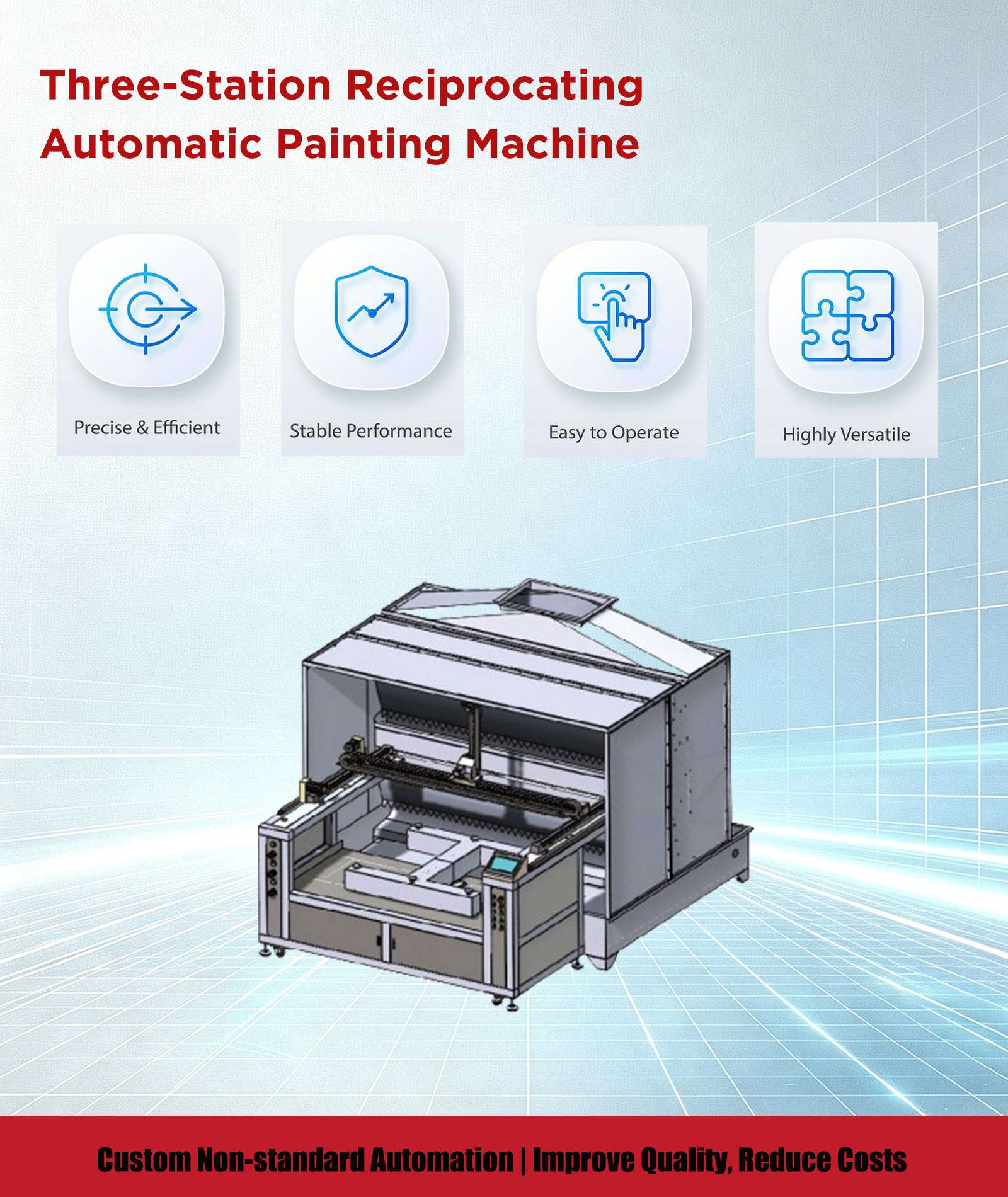 三工位往复式自动涂装机产品1 Three‑Station Reciprocating Automatic Painting Machine product 1