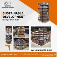 Custom Round Wooden Supermarket Display Shelves