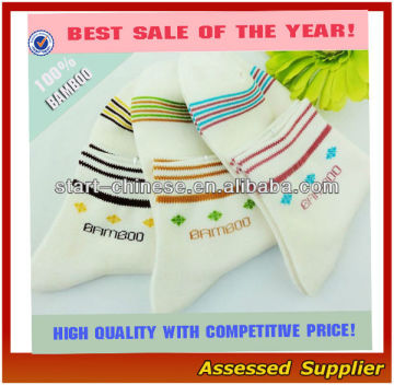 Women Casual Socks/ Striped Little Flower Pattern Women Bamboo Socks/ High Quality Women Bamboo Fiber Socks