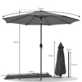 9ft patio paraplu tuin parasol met crank hendel