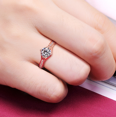 New wholesale Factory price Moissanite diamond 18 k Gold wedding ring engagement band for woman gift