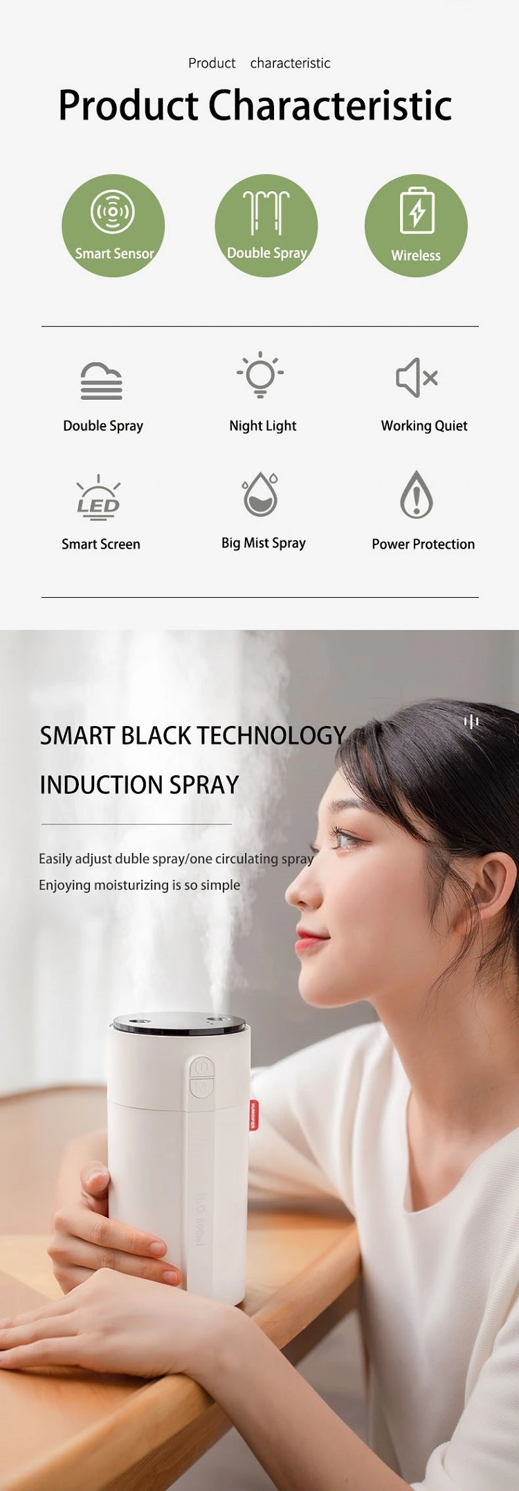 Best Room Smart Humidifier Ultrasonic Cool Mist Maker Humidifier Air Humidifier with Cool Mist