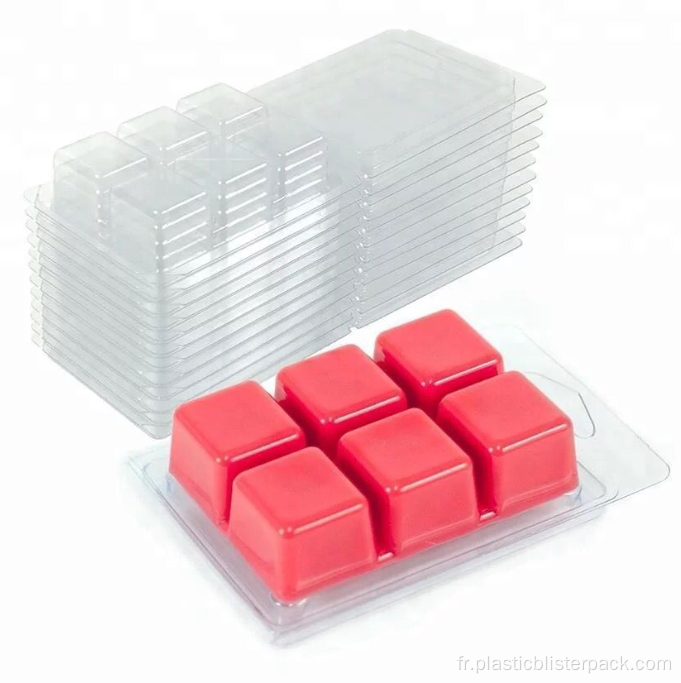 Plastic Clear Wax Melts Boîte d'emballage à clapet