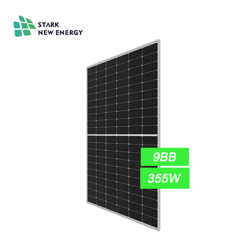 छत पर उच्च प्रदर्शन 355W9BB मोनो सौर पैनल