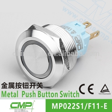 CMP waterproof IP67 22mm illuminated metallic push button switch