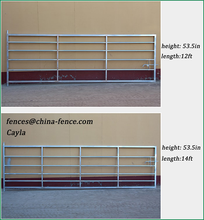 Heavy duty iron galvanized steel farm gate