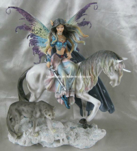 Polyresin Wild Beast and Beauty Fairy Statue