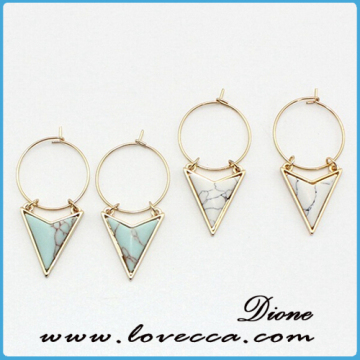 Gold Silver Point Crystal Earrings , Stone Point Studs , Gemstone earrings