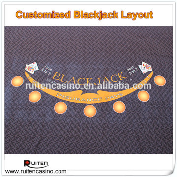 100% Polyster Waterproof and Non-Flammable Blackjack Cloth For Customize