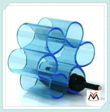 Yuemei blue acrylic wine display holder,acrylic wine holder,acrylic display rack