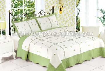 Cotton embroidery quilt/ embroidery bedding set