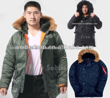 Seibertron Slim Fit N-3B Parka Men's Winter Outdoor Parka Military uniform Parka Windbreaker parka