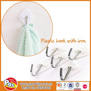 adheisve plastic hook/sticky hooks/plastic j hook