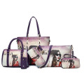 Graffiti pattern young fashion set backpack handbag