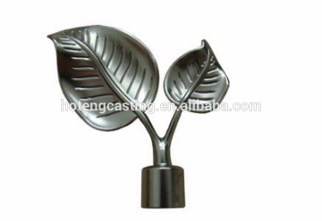 Customized High quality decorative curtain rods leaf finial