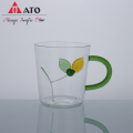 Tema de design de planta fofa copo de vidro de bebida