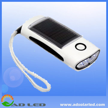 portable emergency solar flashlight with FM radio