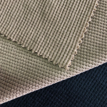 Dyed Style Polyester Cotton Waffle Jersey Embroidery Fabric