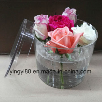 Clear/White/Black Acrylic Rose Box Acrylic Round Flower Box