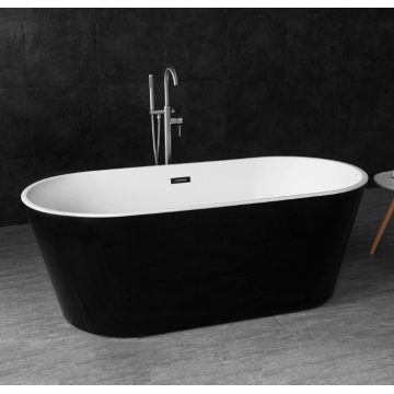 Black Freestanding White Acrylic Bathtub Tubs